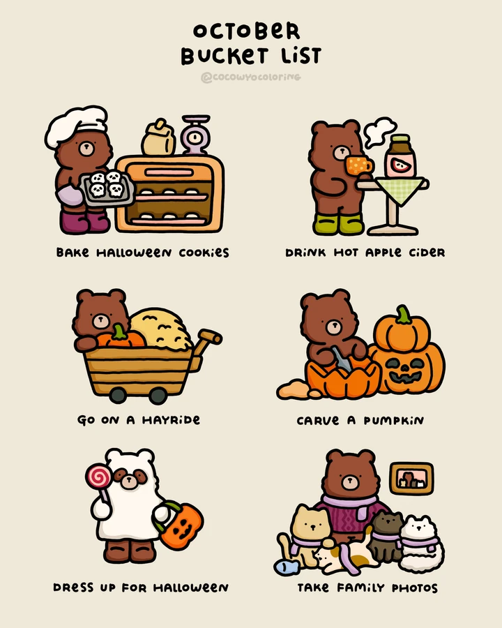 Un omaggio da colorare per la lista dei desideri di ottobre